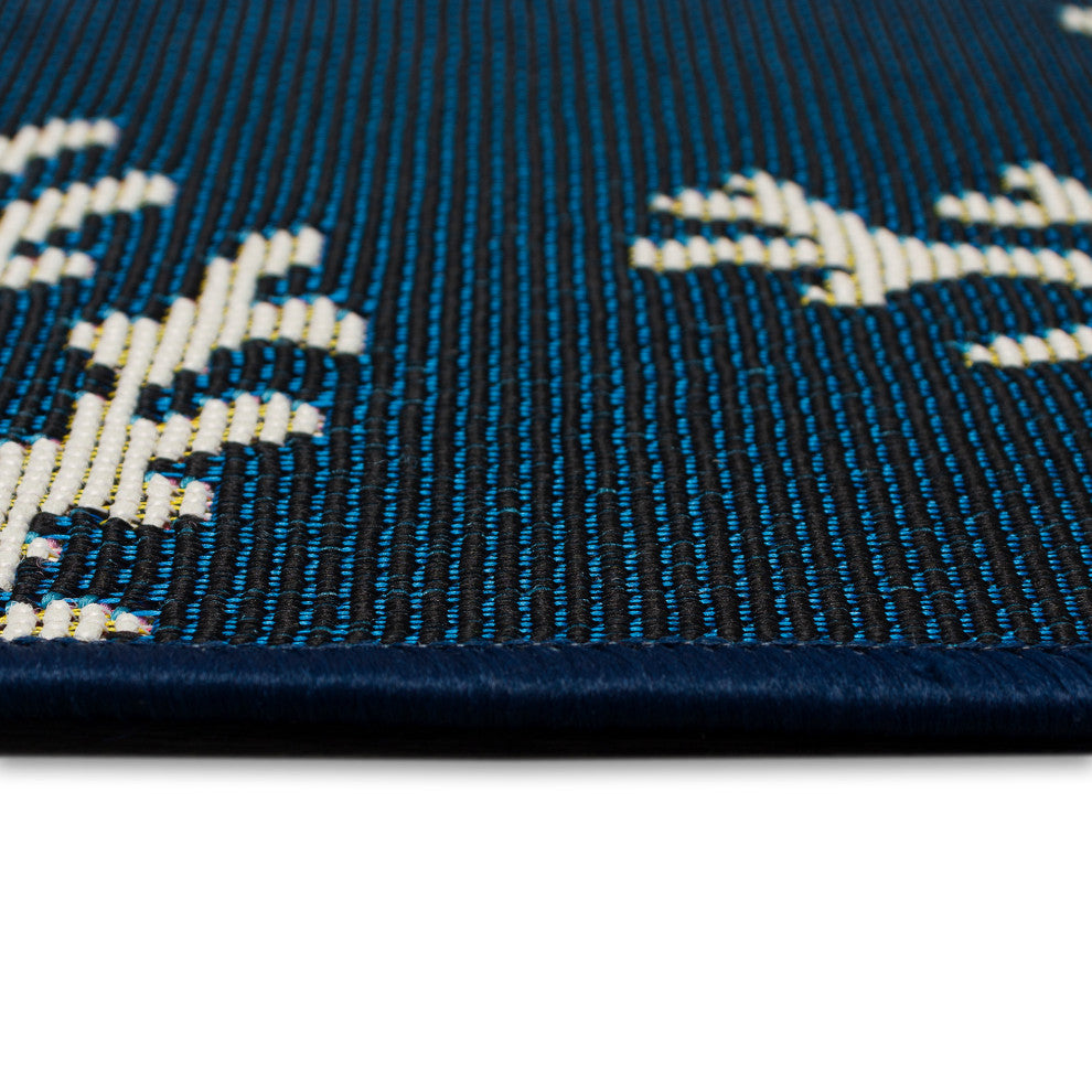 Esencia Coral Edge Indoor/Outdoor Mat Navy 2'5"x3'11"