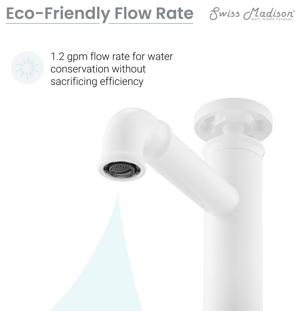 Avallon 7" Single Handle, Bathroom Faucet, Matte White