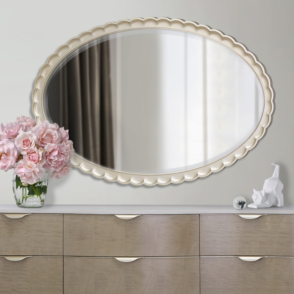 Malibu Crest Oval Wall Accent Mirror - Chardonnay