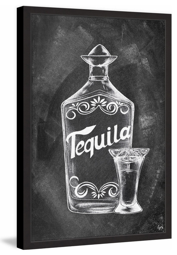 "Tequila Bottle" Framed Painting Print, 12"x18"