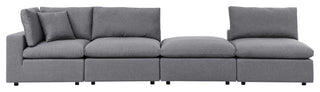 Modular Lounge Sectional Deep Sofa Set, Sunbrella, Gray, Modern, Outdoor