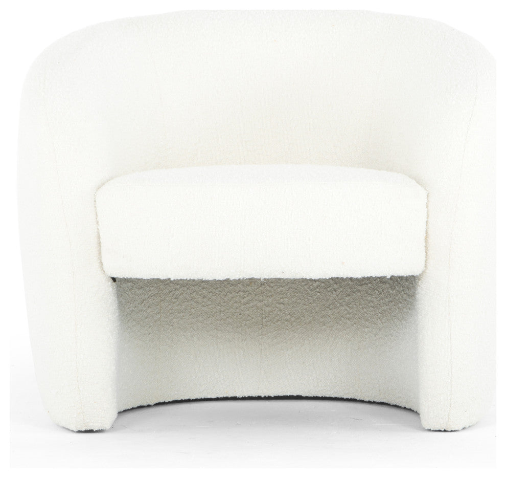 Metro Blythe Accent Chair, Boucle White Upholstery