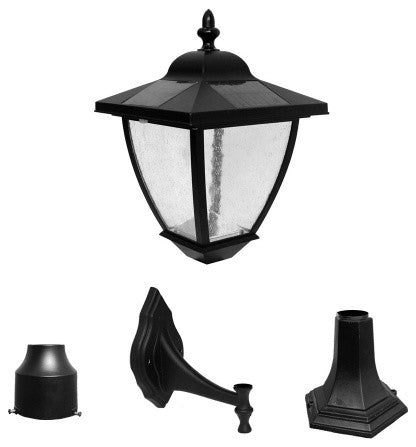 16" Bayport Solar Lamp With 3 Mounting Options With Natural White LED