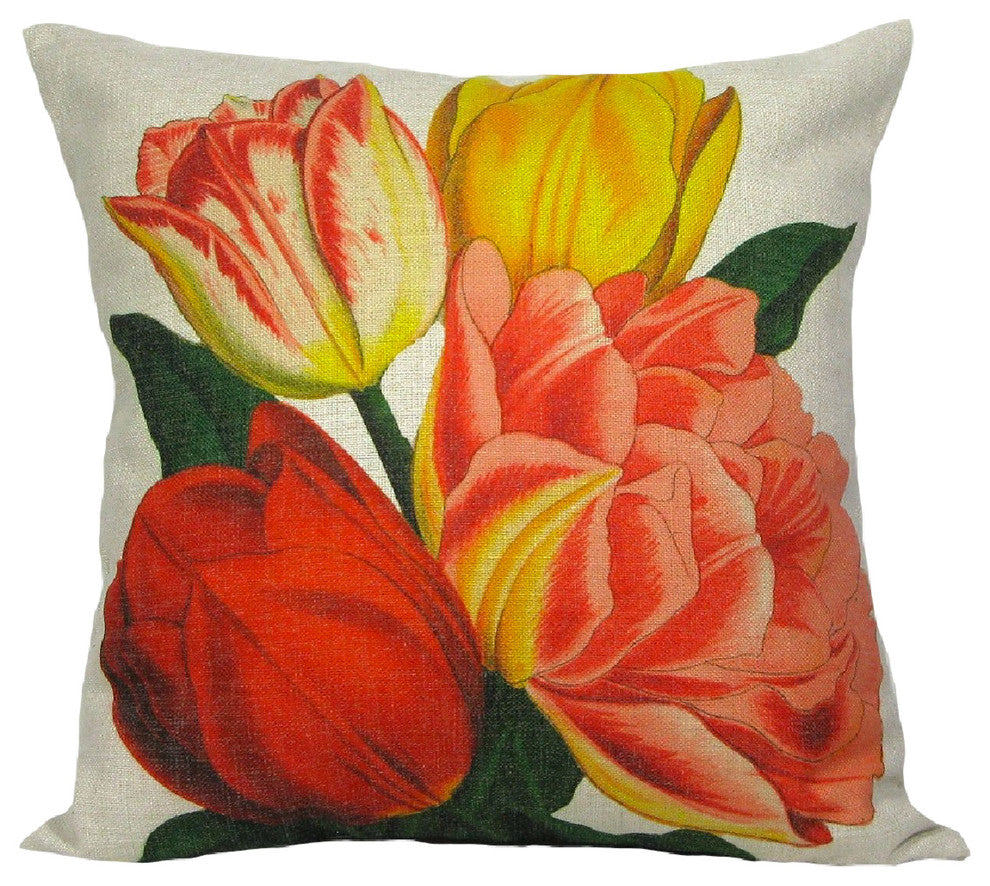 Tulips Throw Pillow Case, With Insert