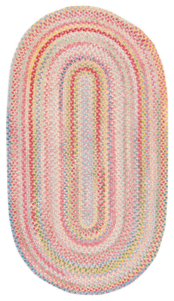 Capel Baby's Breath Pink 0450_510 Braided Rugs - 9' 2" X 13' 2" Oval