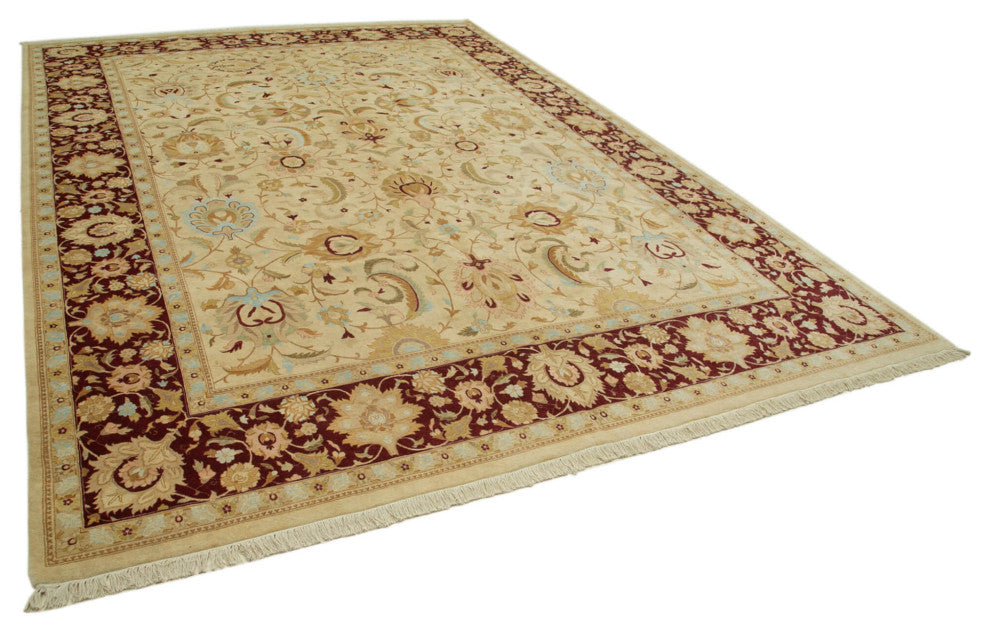 Rug N Carpet - Handwoven Oriental 10' 0" x 13' 10" Large Oushak Area Rug