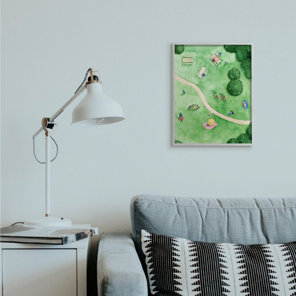 Aerial Park Fun Watercolor Summer Friends Painting,1pc, each 16 x 20