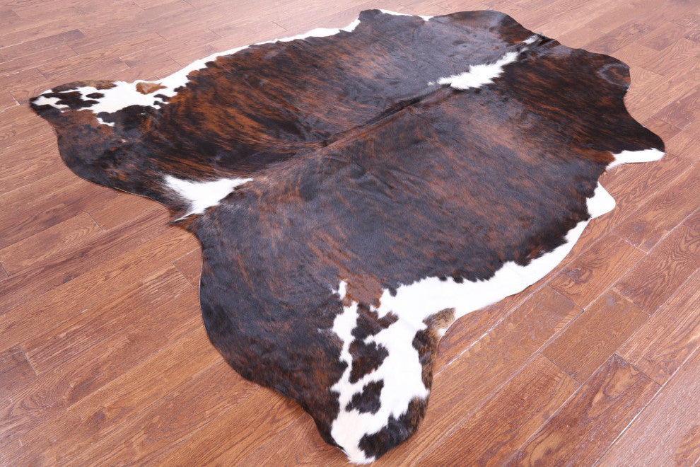 7' 1" X 6' 8" Brindle Natural Cowhide Rug C2245