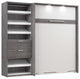 Cielo Full Murphy Bed with Closet Organizer (89W) in Bark Gray and White