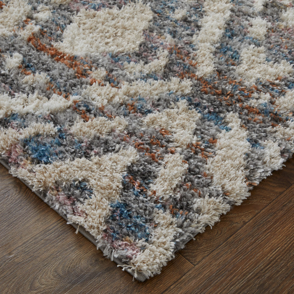 Weave & Wander Caide Contemporary Gray/Cream Rug, 2'6"x8" Runner