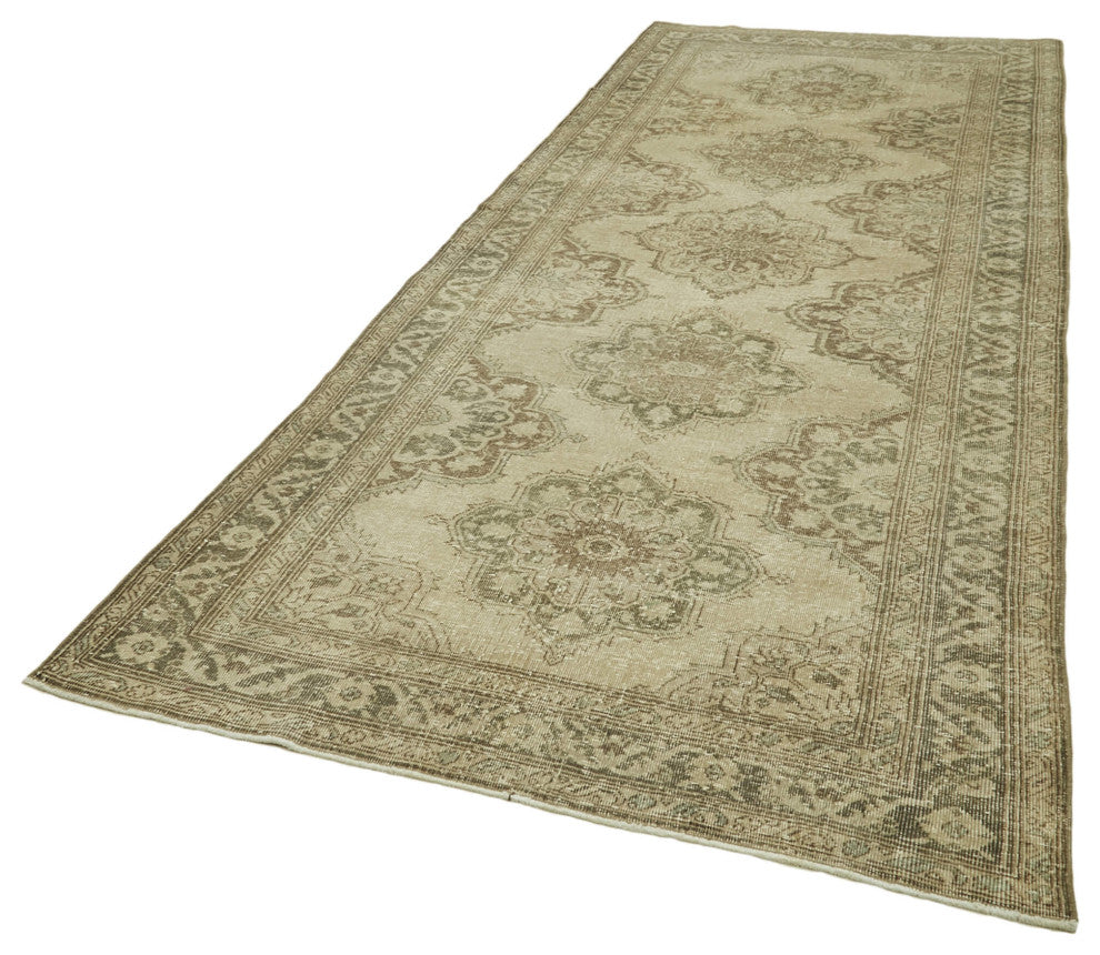 Rug N Carpet - Hand-knotted Anatolian 4' 6" x 12' 8" Rustic Runner Rug