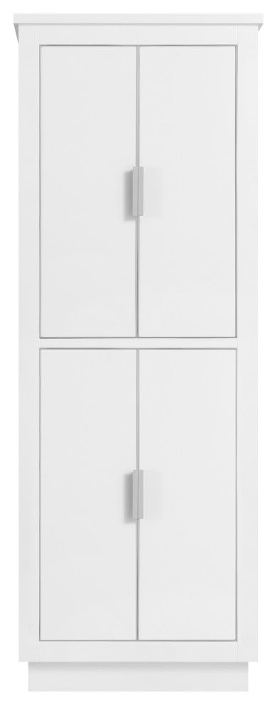 Avanity 24" Linen Tower for Allie/Austen, White, Brushed Silver