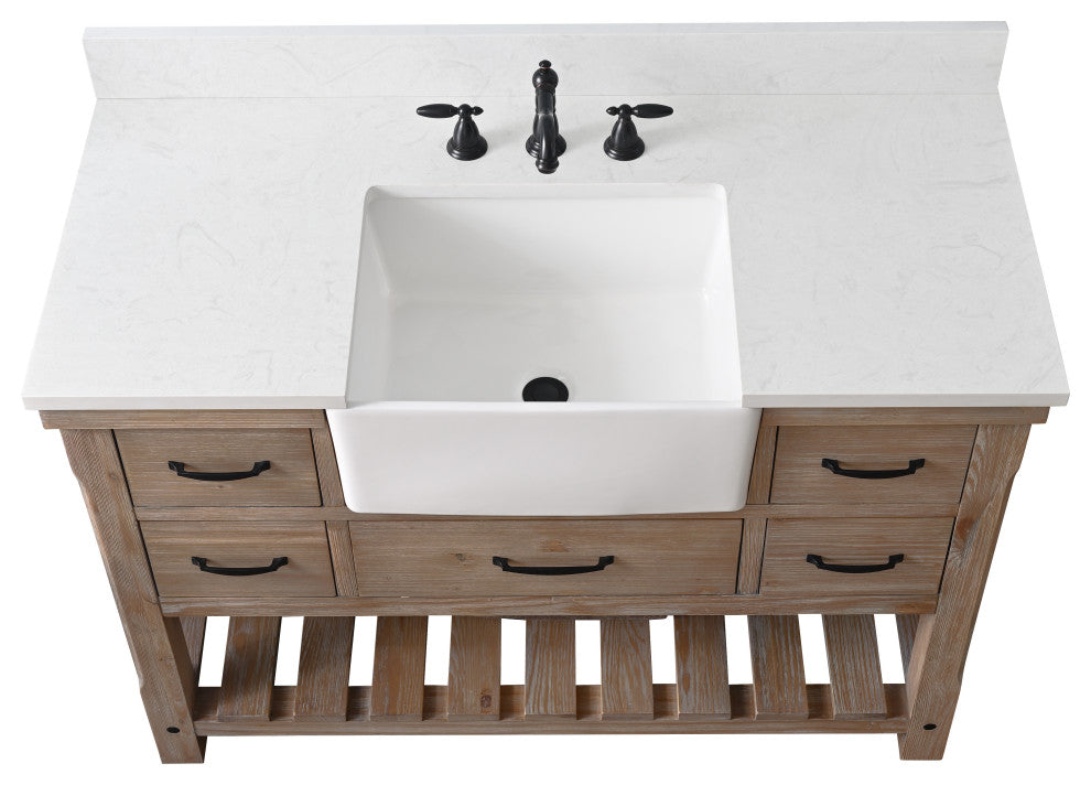 Wesley 48" Bathroom Vanity, Weathered Natural