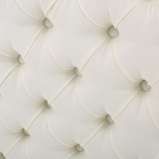 GDF Studio Annecy Diamond Tufted Fabric Queen/ Full Headboard, Ivory