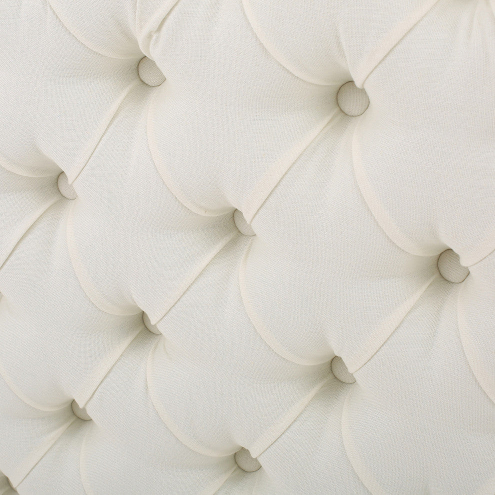 GDF Studio Annecy Diamond Tufted Fabric Queen/ Full Headboard, Ivory