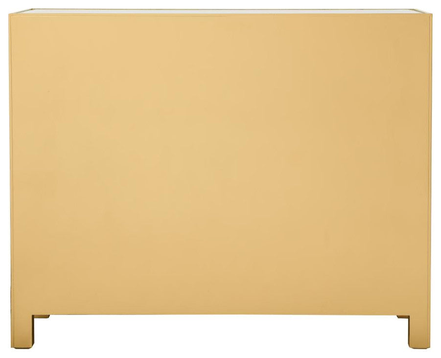 Home Living Chest 3 Drawers 40" W X 16" D X 32" H, Antique Gold Paint