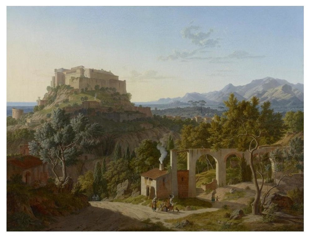 "Landscape with the Castle of Massa di Carrara" Print by Leo von Klenze, 50"x38"