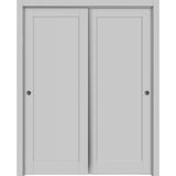 Sliding Closet Bypass Doors 60 x 96 | Quadro 4111 Matte Grey