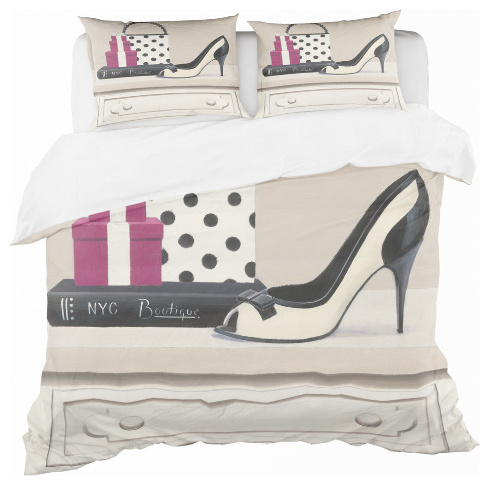 Fashion Stiletto and Polka Purse Duvet Cover Set, Twin