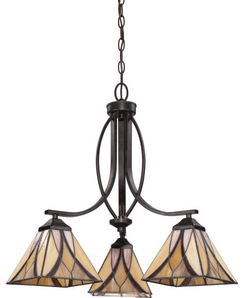 Asheville 3-Light Chandelier, Valiant Bronze