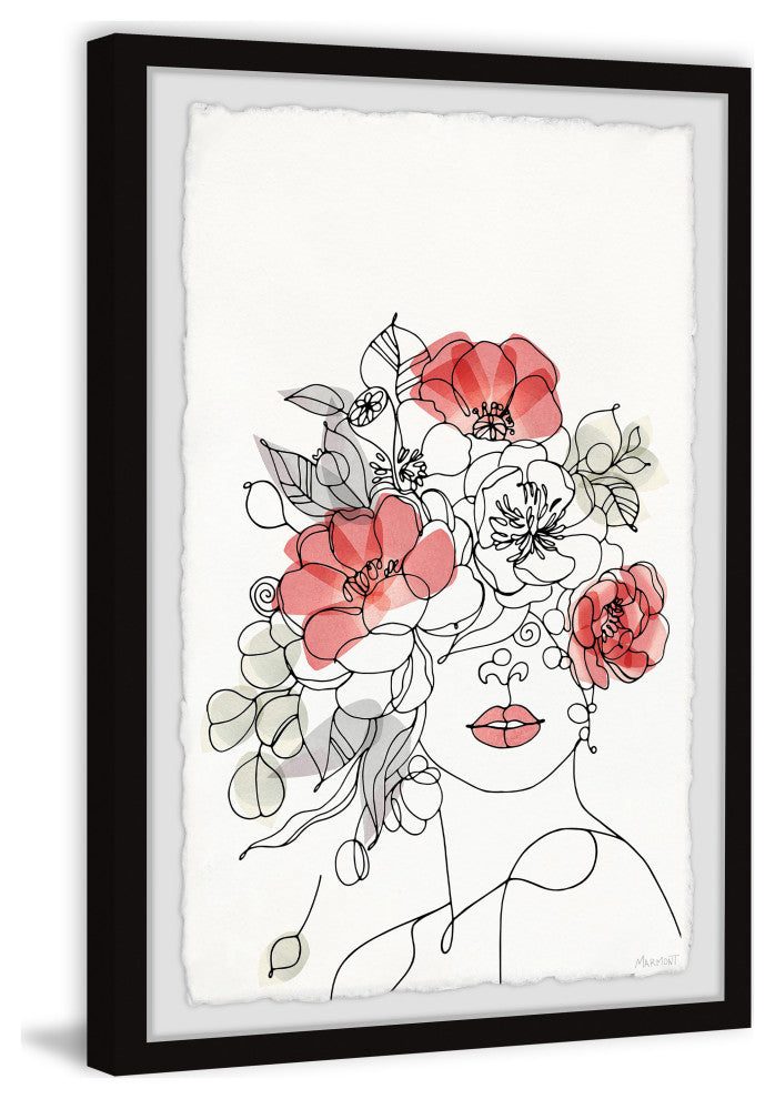 "Perfect Red Lip" Framed Painting Print, 12x18