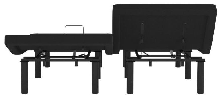 Selene Adjustable Upholstered Bed Base with Wireless Remote, Black, Split King
