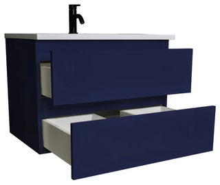 Salt 20Dx30" Floating Bathroom Vanity, Navy With Acrylic Top