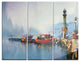 "Fishing Boats in Harbor" Metal Wall Art, 3 Panels, 36"x28"