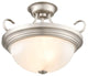 2 Light 15" Satin Nickel Semi-Flush