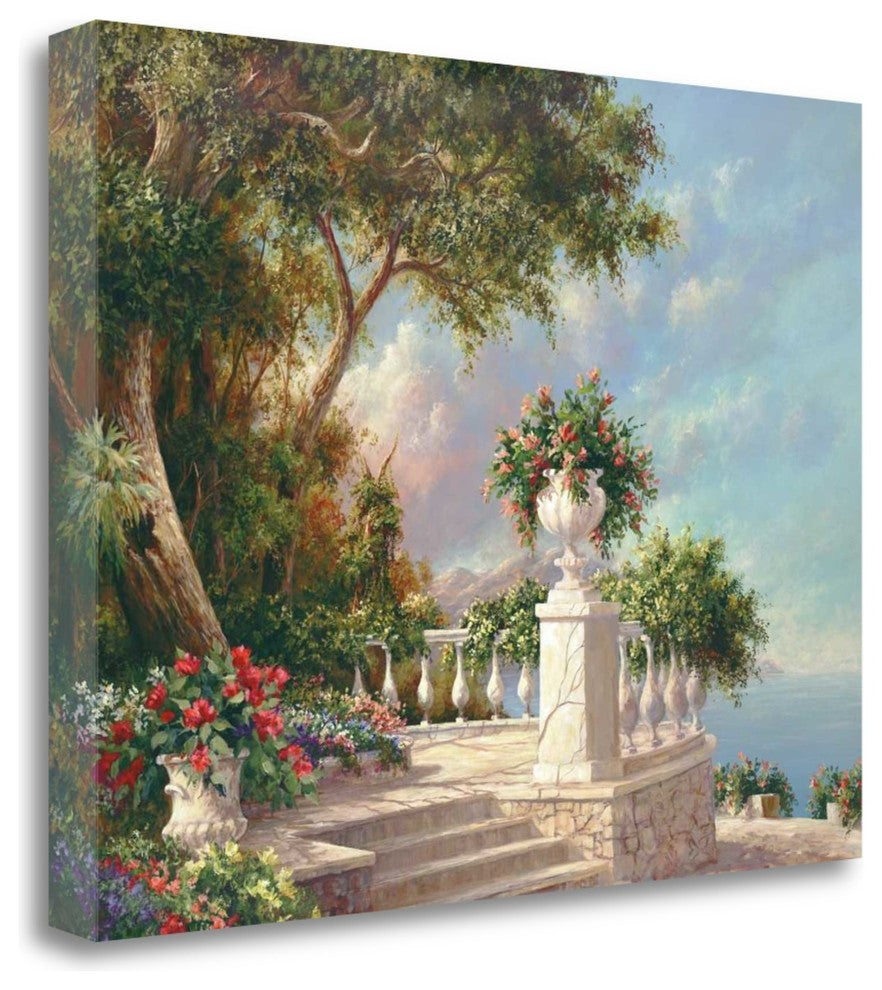 "Balcony At Lake Como" By Art Fronckowiak, Giclee Print on Gallery Wrap Canvas