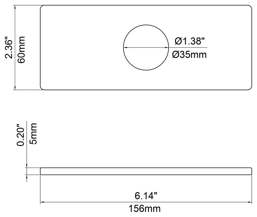 Square Escutcheon Plate Bathroom Vanity Sink Faucet Hole Cover Deck Plate, Matte Black