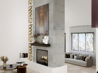 Solid Beam Fireplace Mantel Shelf, Dark Chocolate, 48"