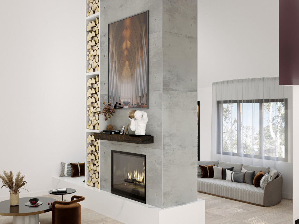 Solid Beam Fireplace Mantel Shelf, Dark Chocolate, 48"