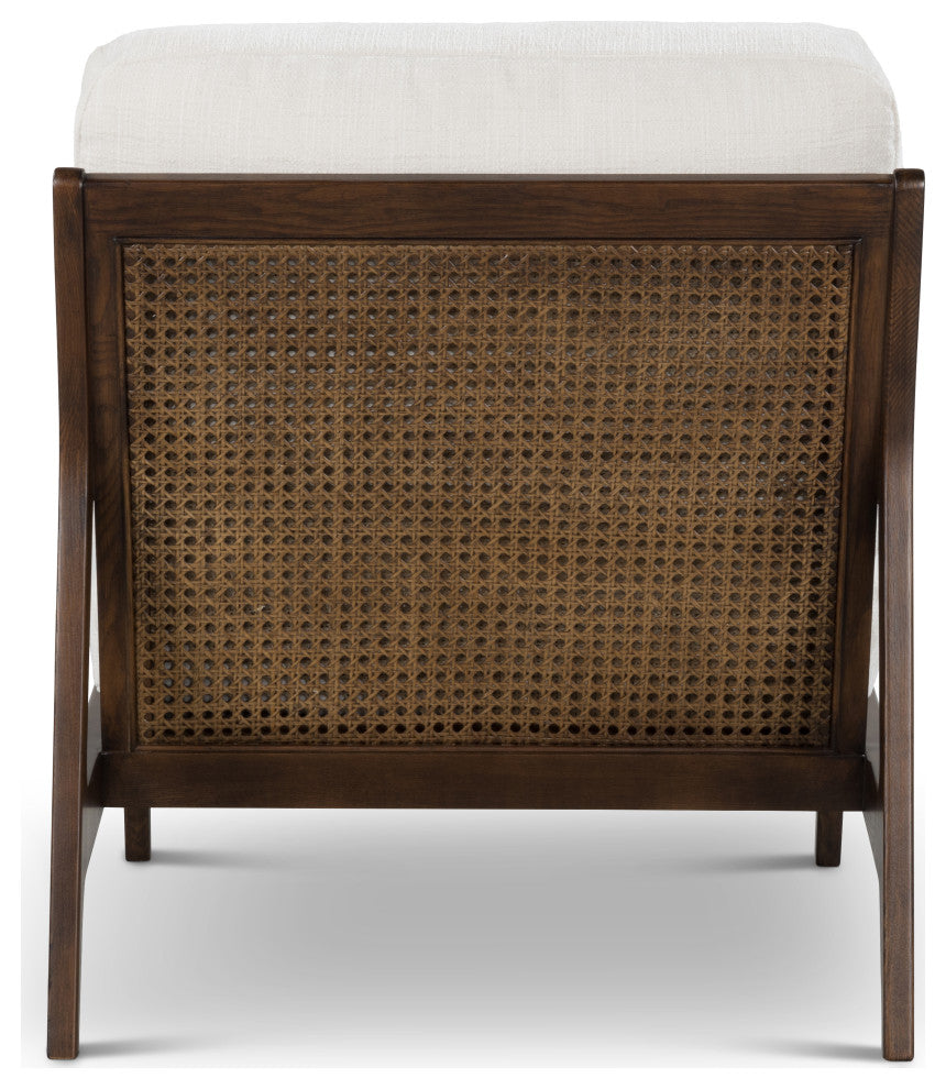 Metro Carmelo Upholstered Accent Chair, Walnut/Cream Genuine Leather