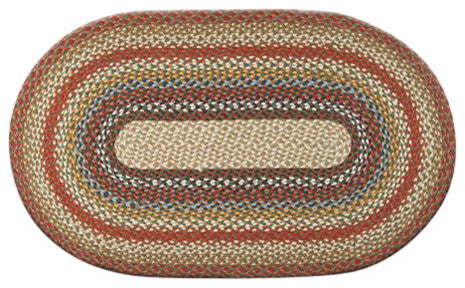 Earth Rugs C-300 Honey / Vanilla / Ginger Oval Braided Rug 27" x 45"