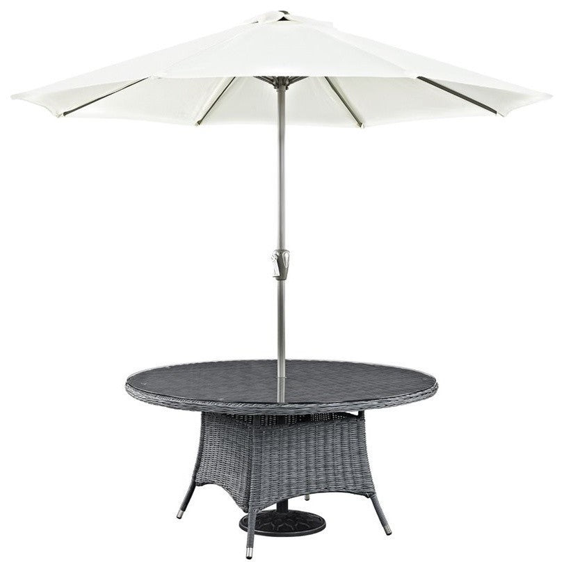 Modway Summon 59" Round Outdoor Patio Dining Table, Gray