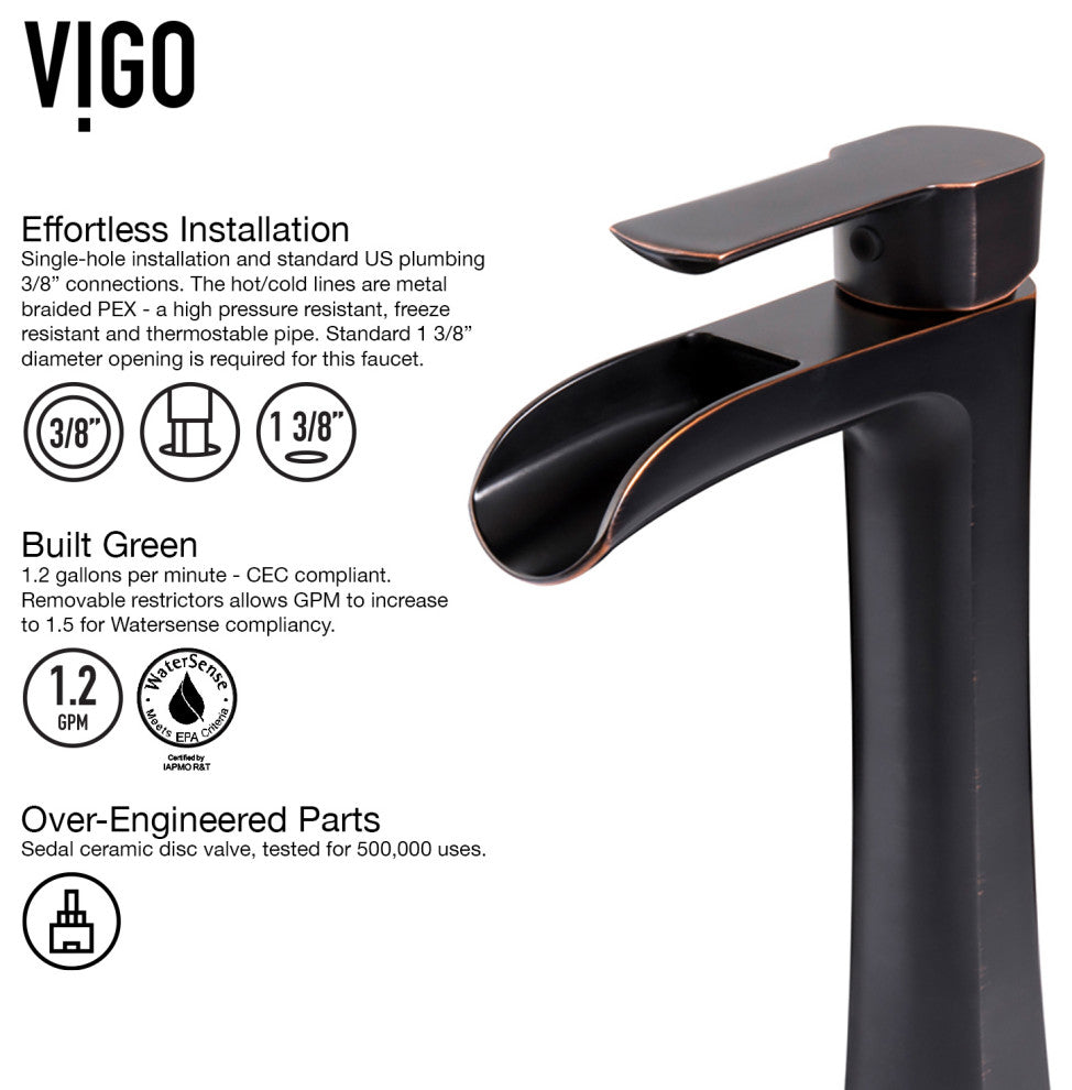 Donatello 23"L x 15"W Glass Vessel Sink and Niko 11"H Faucet Set