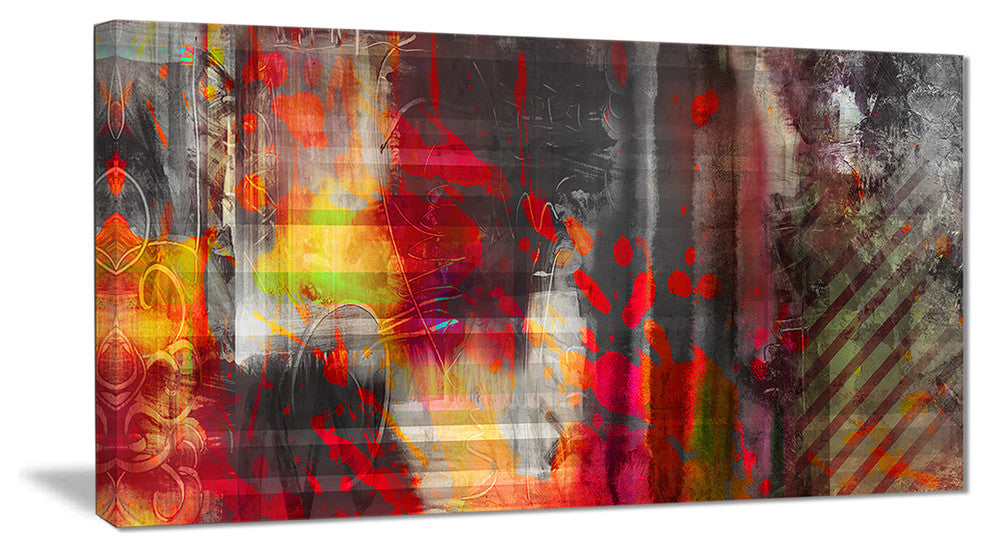 "Red Decorative Design" Canvas Print, 40"x20"