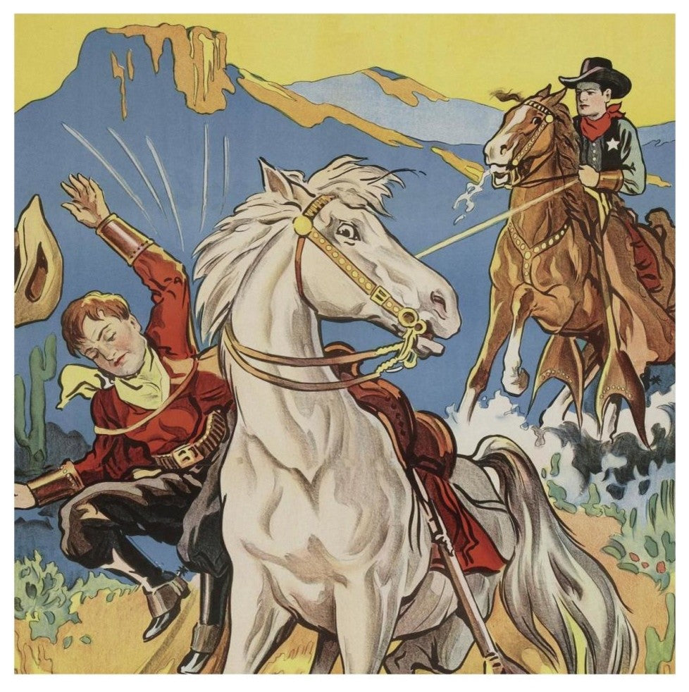 "Vintage Westerns: Vanishing men - Detail" Paper Print, 32"x32"