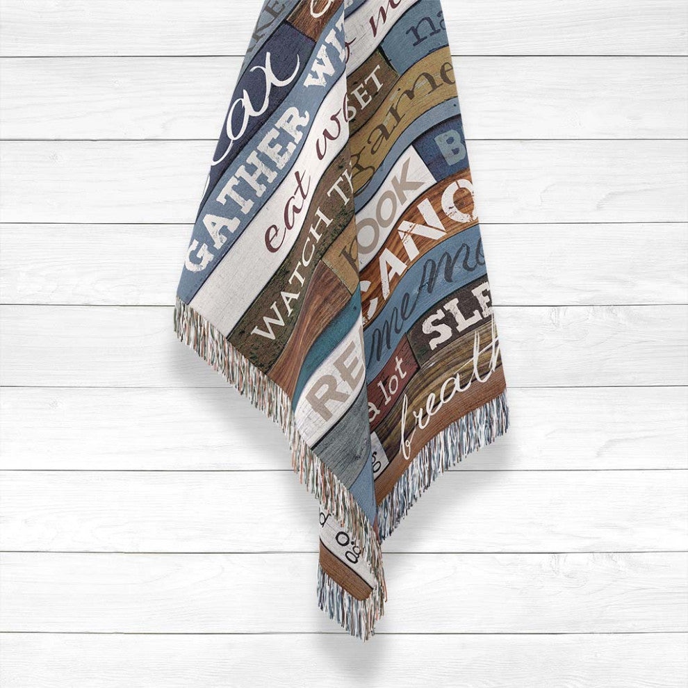 Laural Home Lake Rules 50" X 60" Woven Throw Blanket