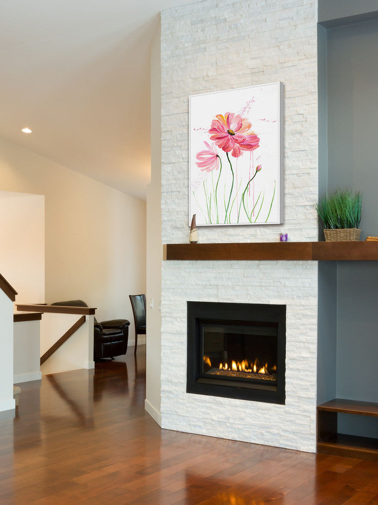 Marmont Hill, "Flower Shower I" by Julie Joy Floater Framed on Canvas, 12x18