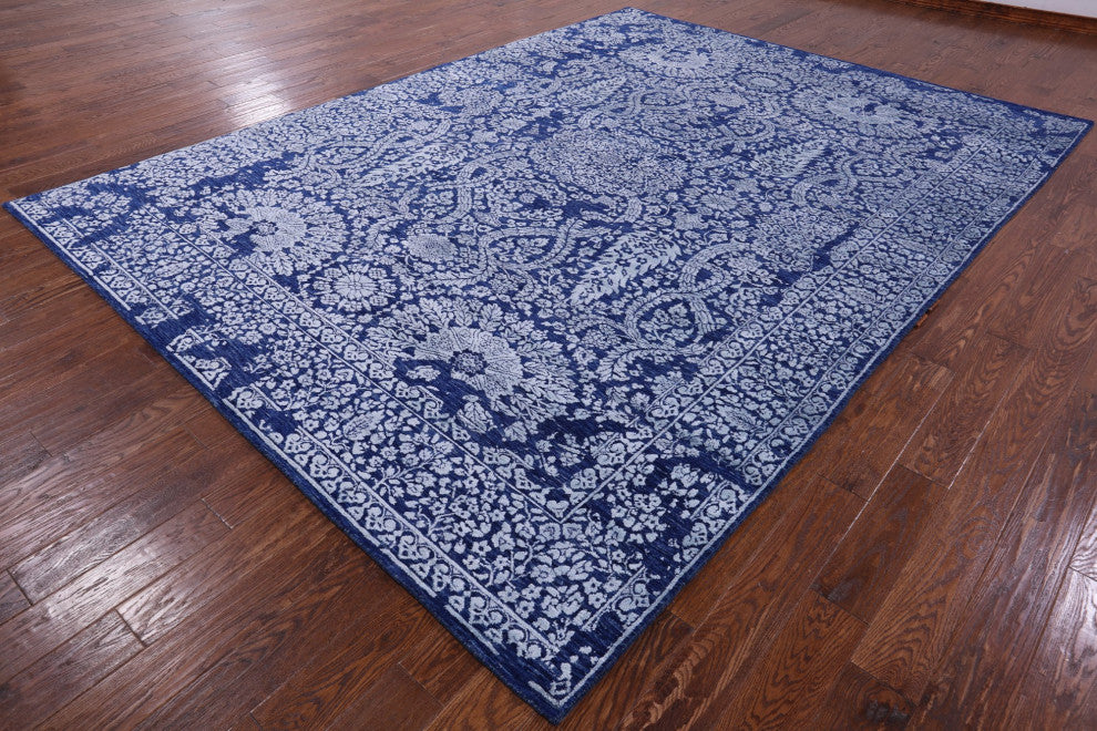 Persian Wool and Silk Hand Knotted Rug 8' 11" X 12' 1" Q9419