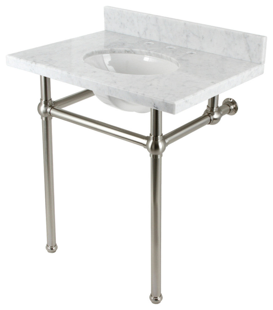 KVBH3022M88 30" Console Sink with Brass Legs (8-Inch, 3 Hole)