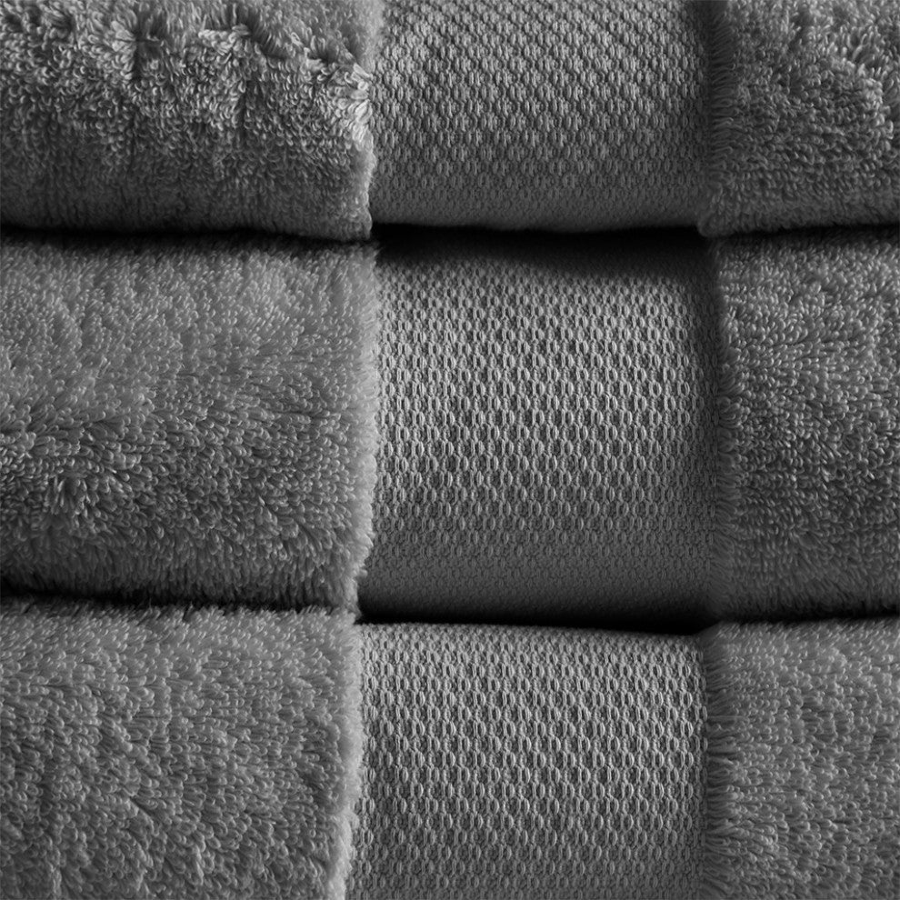 Madison Park Signature Turkish Cotton 6 Piece Bath Towel Set, Charcoal