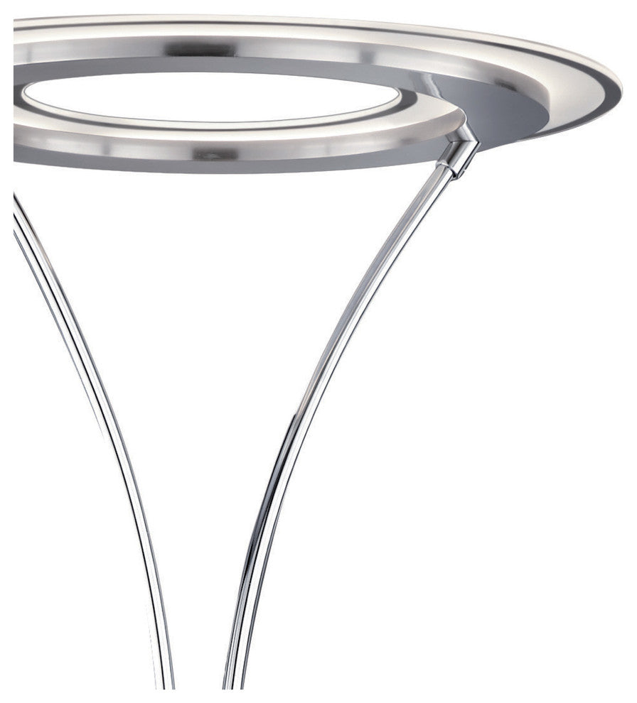 Berlin LED Torchiere With Side Light, Nickel Matte