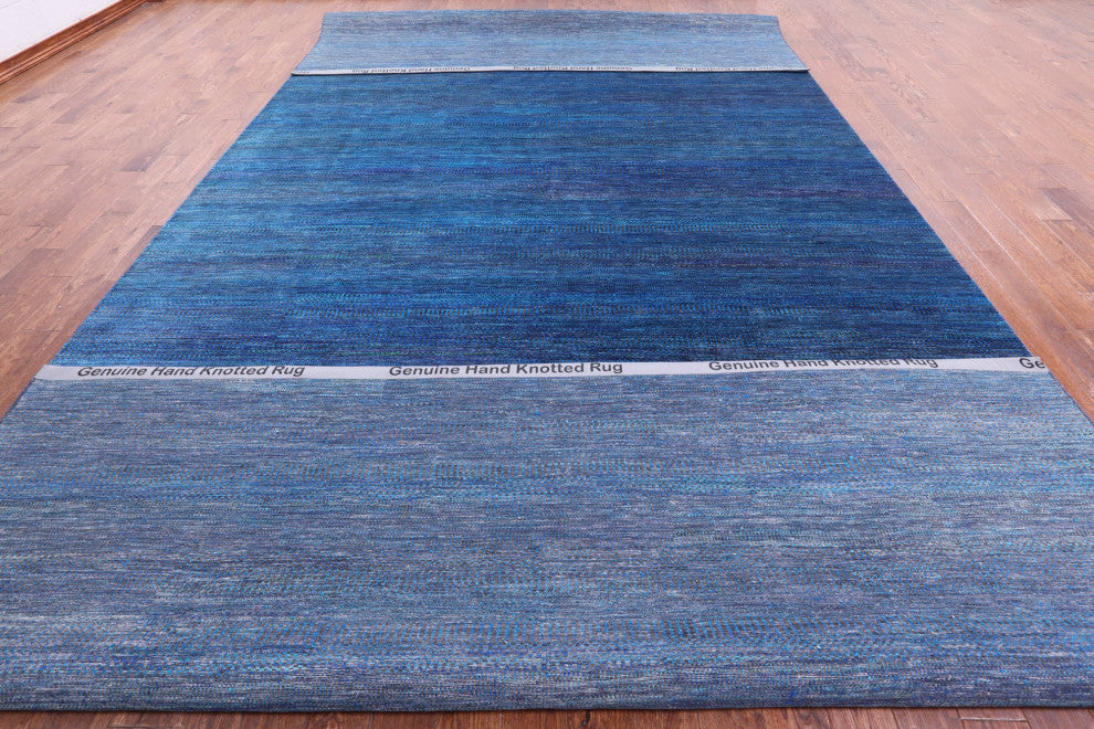 10' 0" X 20' 0" Super Savannah Gabbeh Hand Knotted Wool and Silk Rug Q8620