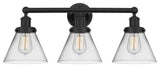 Innovations Cone 3-Light 25.75" Bath Vanity-Light Matte Black