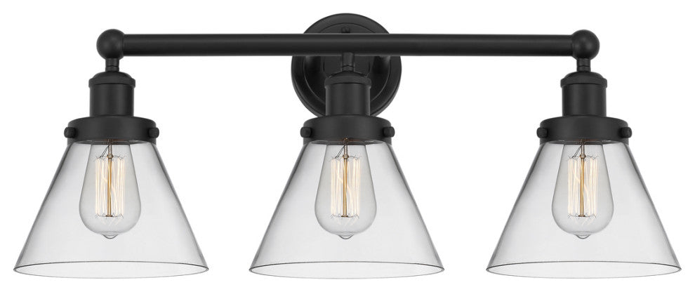 Innovations Cone 3-Light 25.75" Bath Vanity-Light Matte Black