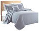 Sherry Kline Rombo Embroidered 3-piece Quilt Set, Light Grey, King