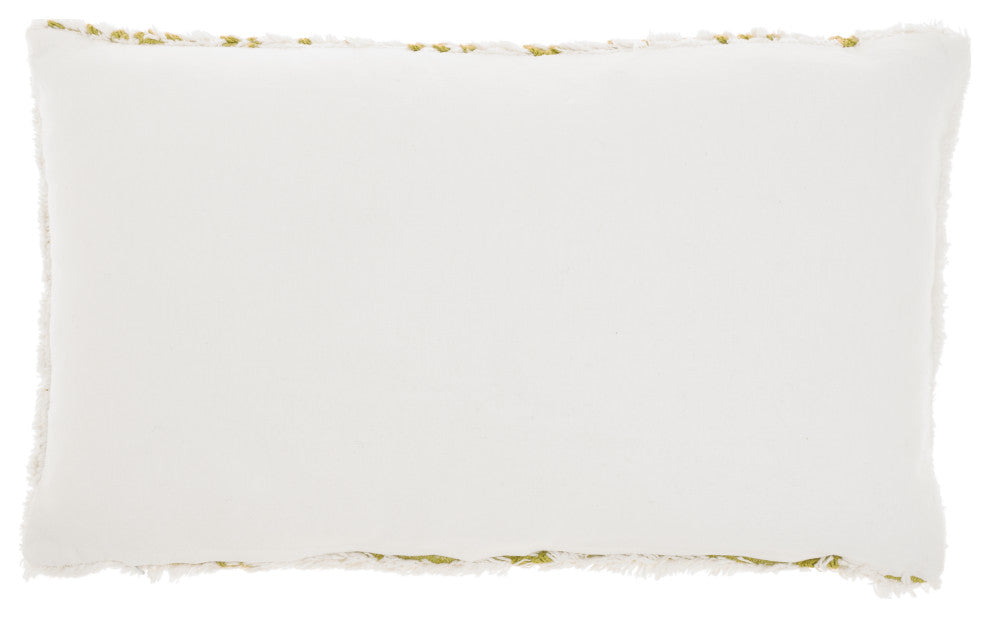 Mina Victory AA019 Throw Pillow, Lime, 12"X20"